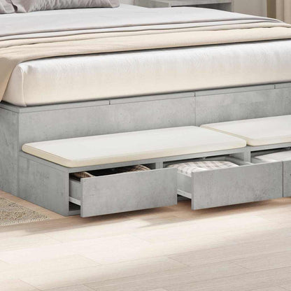 vidaXL Bettschubladen Beton Grau 135 x 36,5 x 16,5 cm Holzwerkstoff