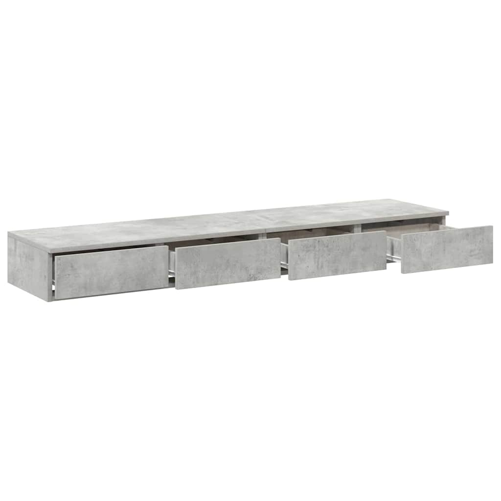 vidaXL Bettschubladen Beton Grau 135 x 36,5 x 16,5 cm Holzwerkstoff