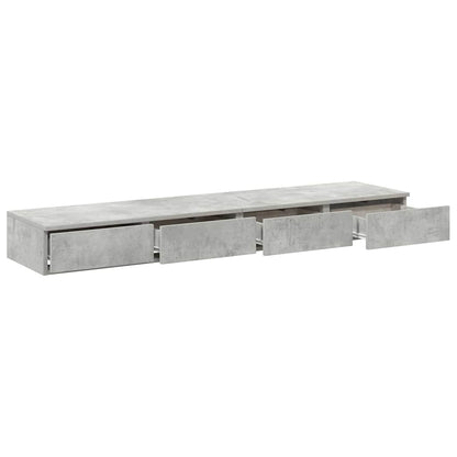 vidaXL Bettschubladen Beton Grau 135 x 36,5 x 16,5 cm Holzwerkstoff