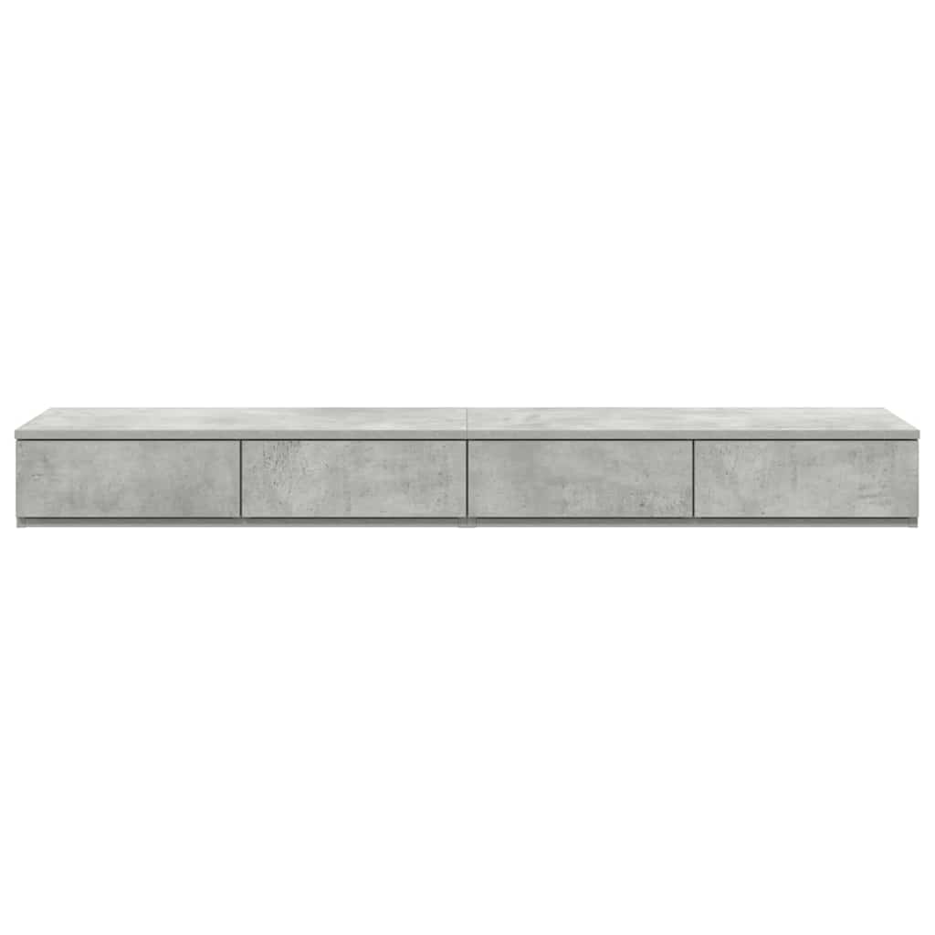 vidaXL Bettschubladen Beton Grau 135 x 36,5 x 16,5 cm Holzwerkstoff