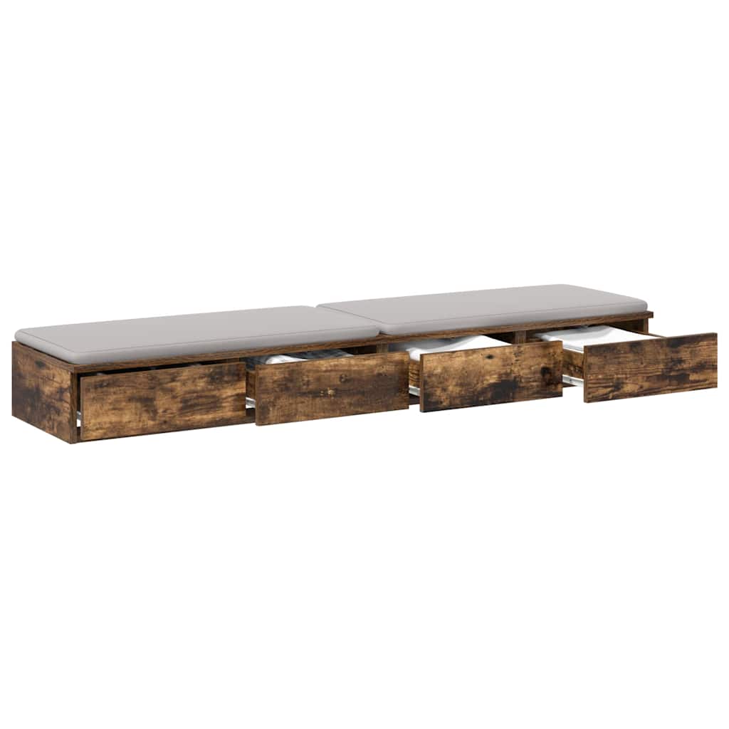 vidaXL Bettschubladen Geräucherte Eiche 135 x 36,5 x 16,5 cm