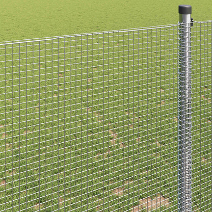 vidaXL Geschweißter Drahtzaun Silber 0,4 x 25 m
