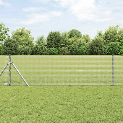 vidaXL Geschweißter Drahtzaun Silber 0,6 x 25 m
