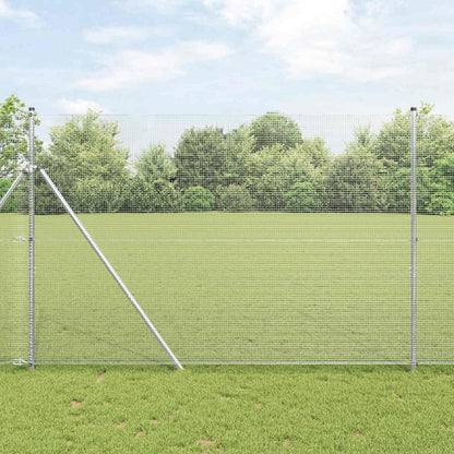 vidaXL Geschweißter Drahtzaun Silber 1.6 x 25 m