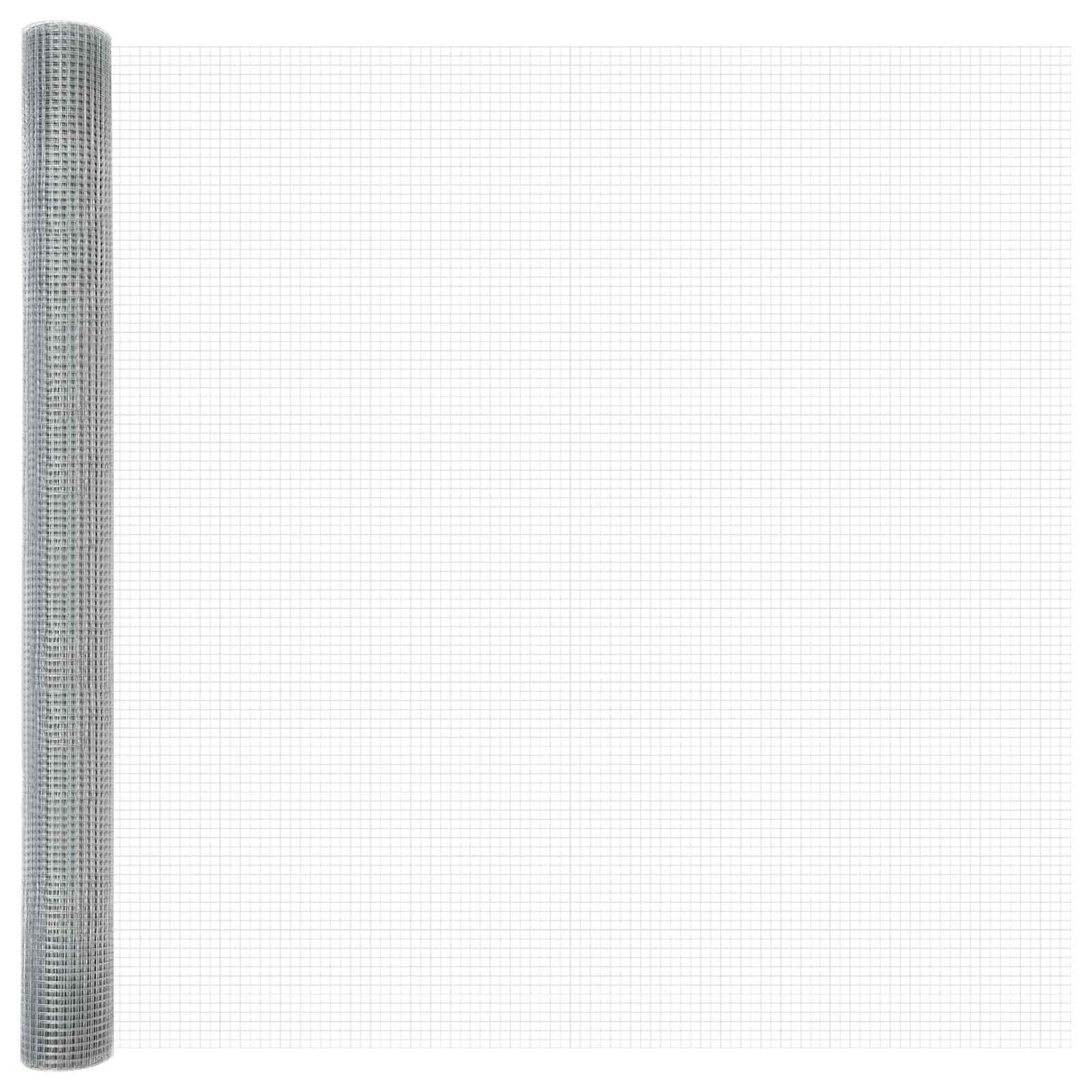 vidaXL Geschweißter Drahtzaun Silber 1.6 x 25 m