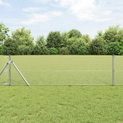 vidaXL Geschweißter Drahtzaun Silber 0,5 x 50 m