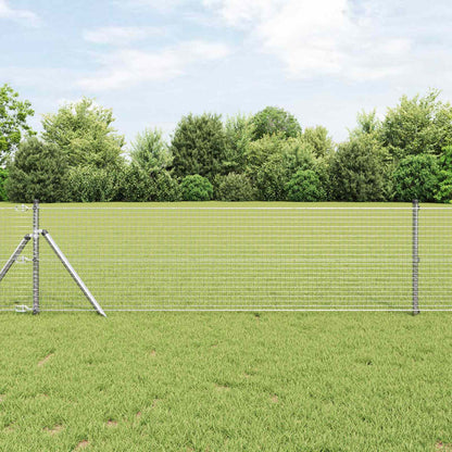 vidaXL Geschweißter Drahtzaun Silber 0,5 x 50 m