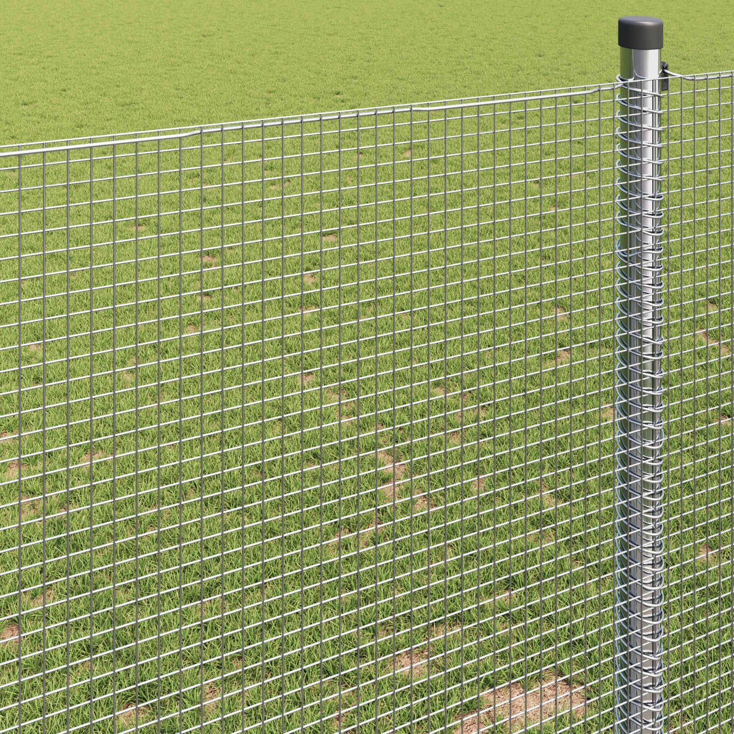 vidaXL Geschweißter Drahtzaun Silber 0,6 x 50 m
