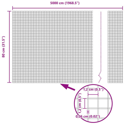 Geschweißter Drahtzaun Silber 0,8 x 50 m