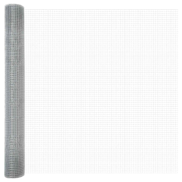 vidaXL Geschweißter Drahtzaun Silber 1 x 50 m