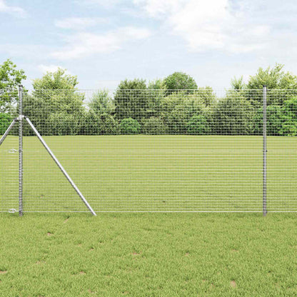 vidaXL Geschweißter Drahtzaun Silber 1 x 50 m