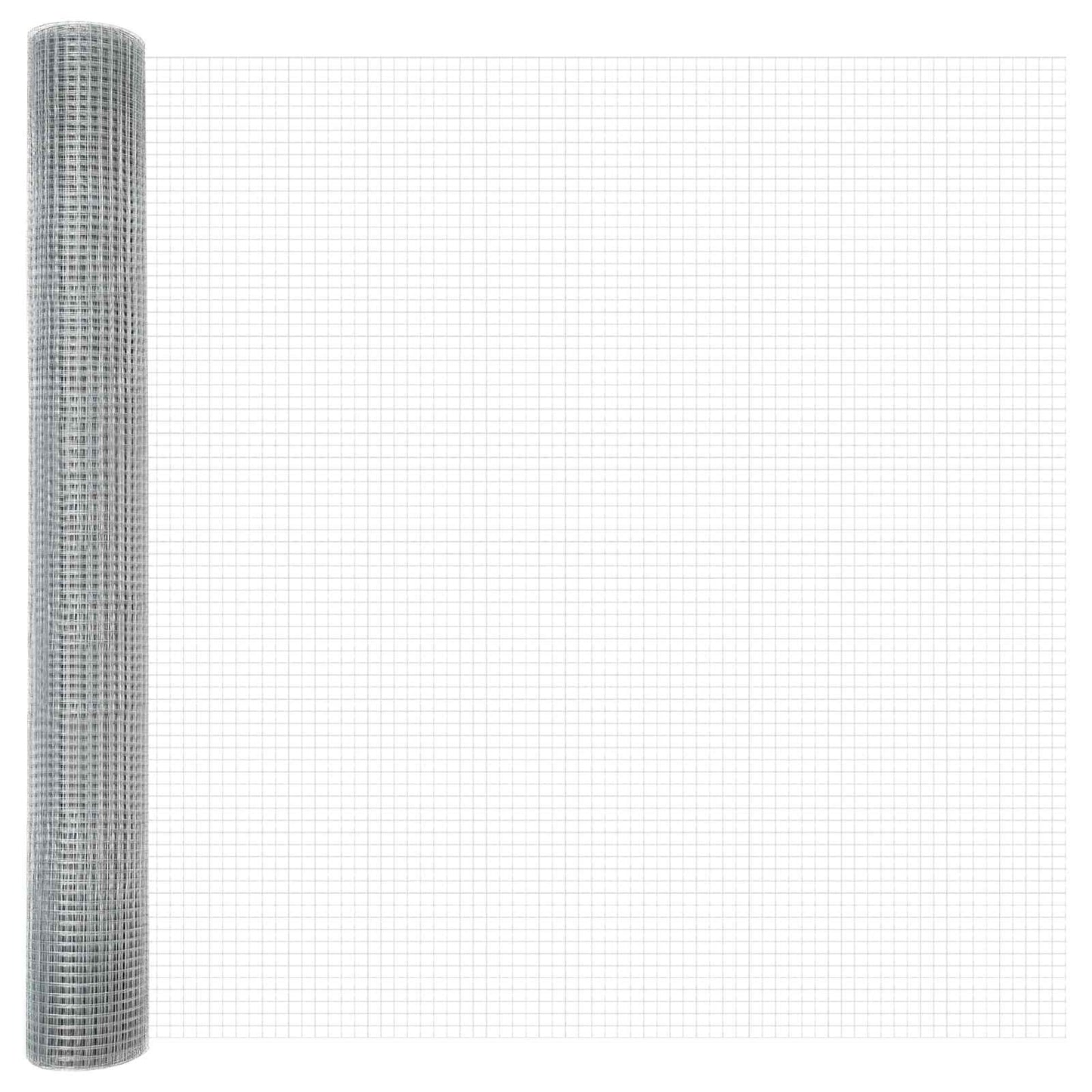 vidaXL Geschweißter Drahtzaun Silber 1 x 50 m