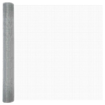 vidaXL Geschweißter Drahtzaun Silber 1,4 x 50 m