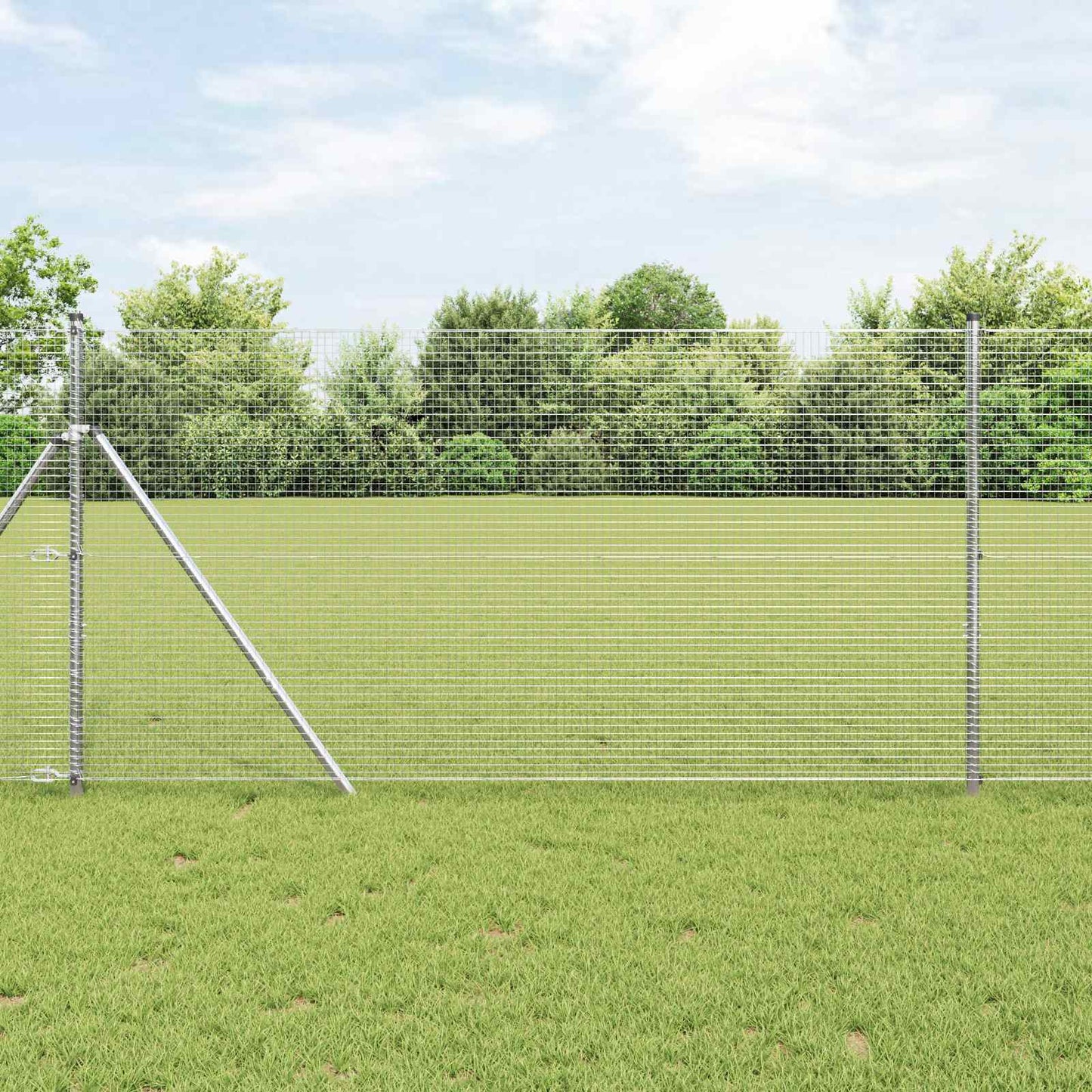 vidaXL Geschweißter Drahtzaun Silber 1,4 x 50 m