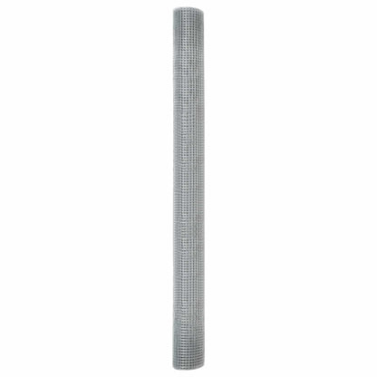 vidaXL Geschweißter Drahtzaun Silber 1,5 x 50 m