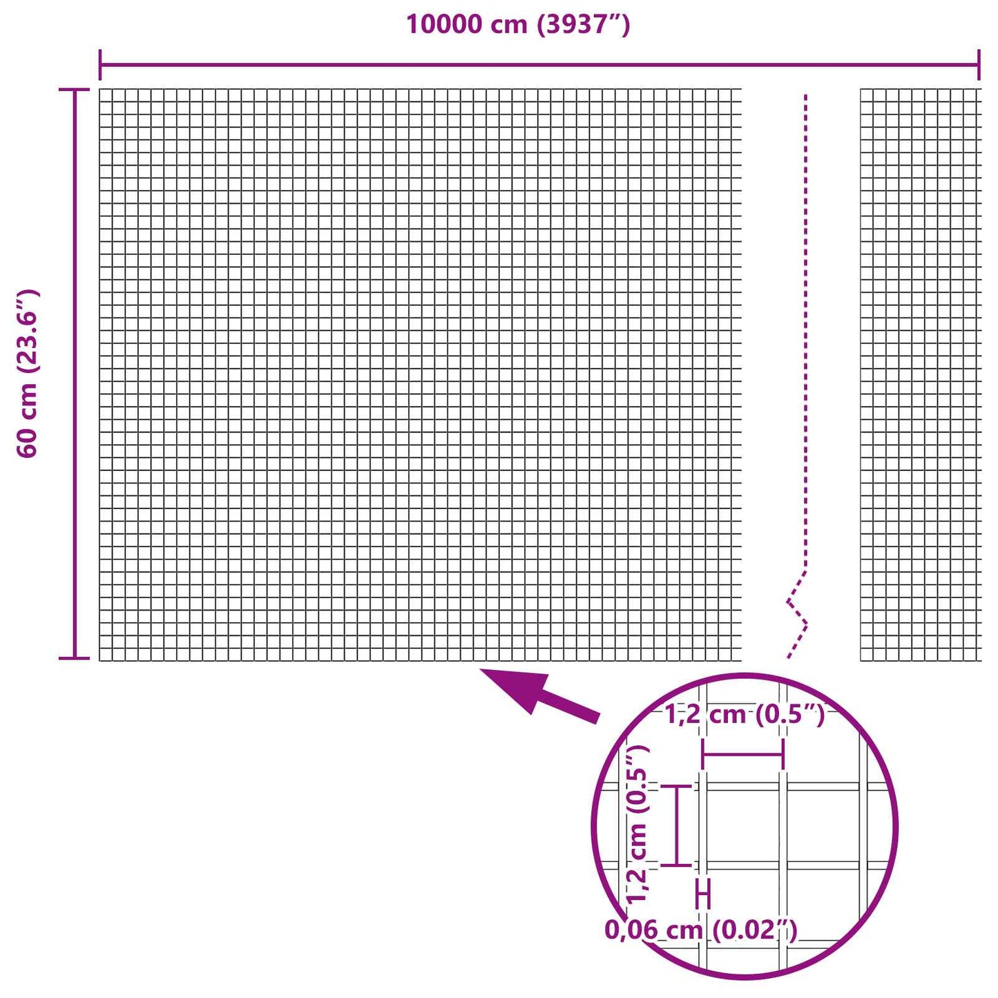 Geschweißter Drahtzaun Silber 0,6 x 100 m