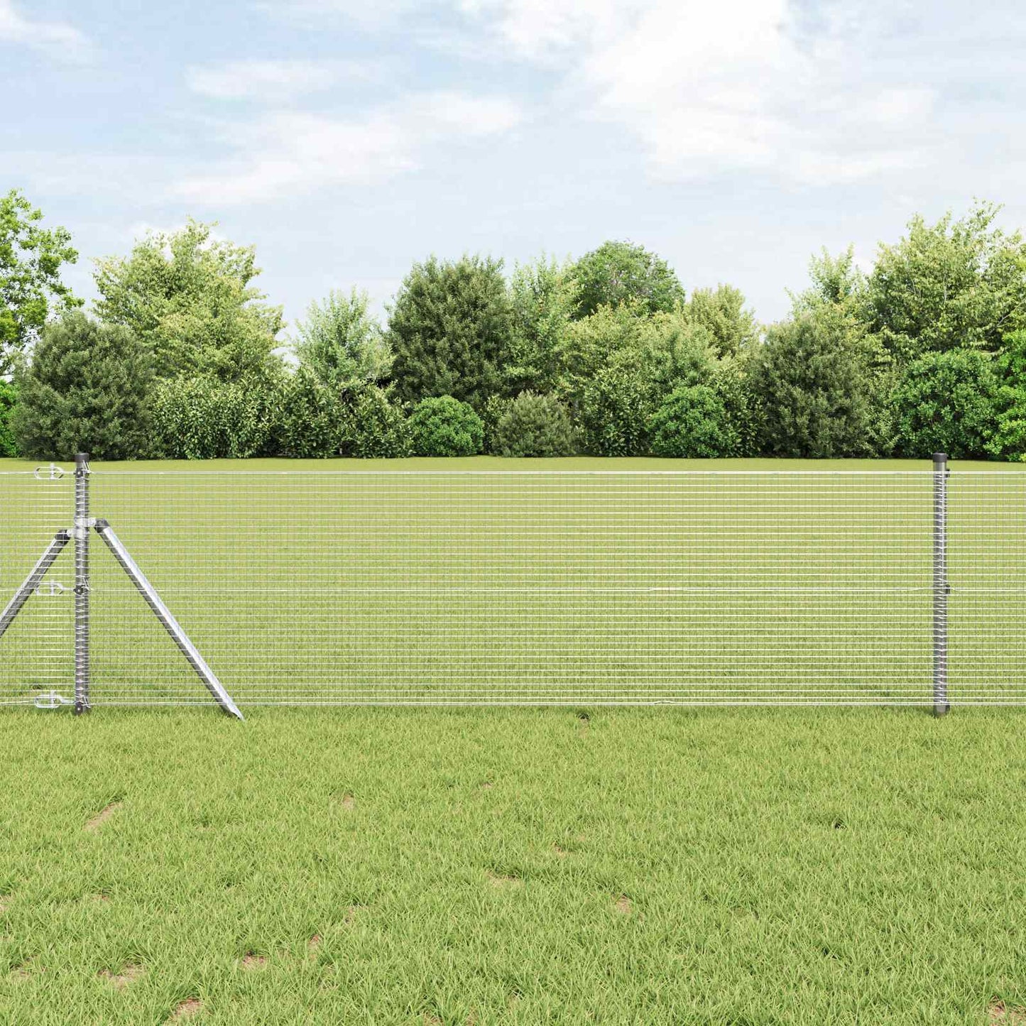 vidaXL Geschweißter Drahtzaun Silber 0,6 x 100 m