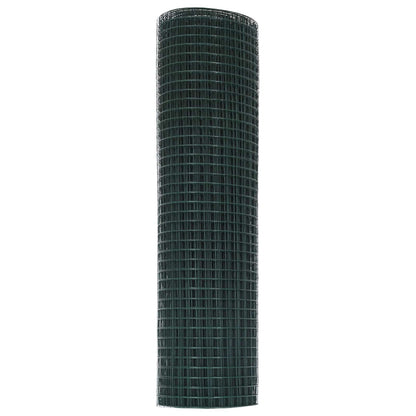 vidaXL Geschweißter Drahtzaun Grün 0,8 x 25 m