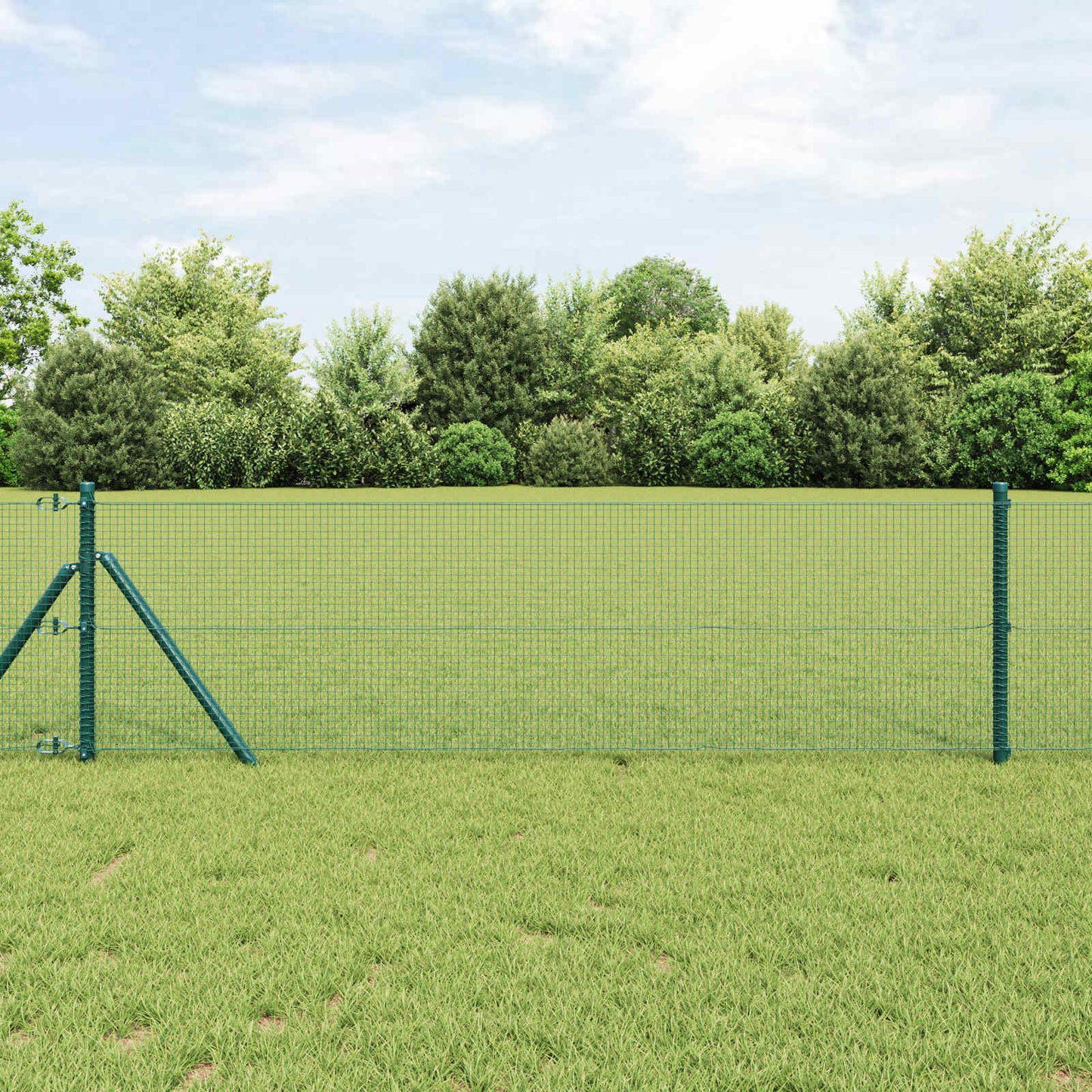 vidaXL Geschweißter Drahtzaun Grün 0,8 x 25 m