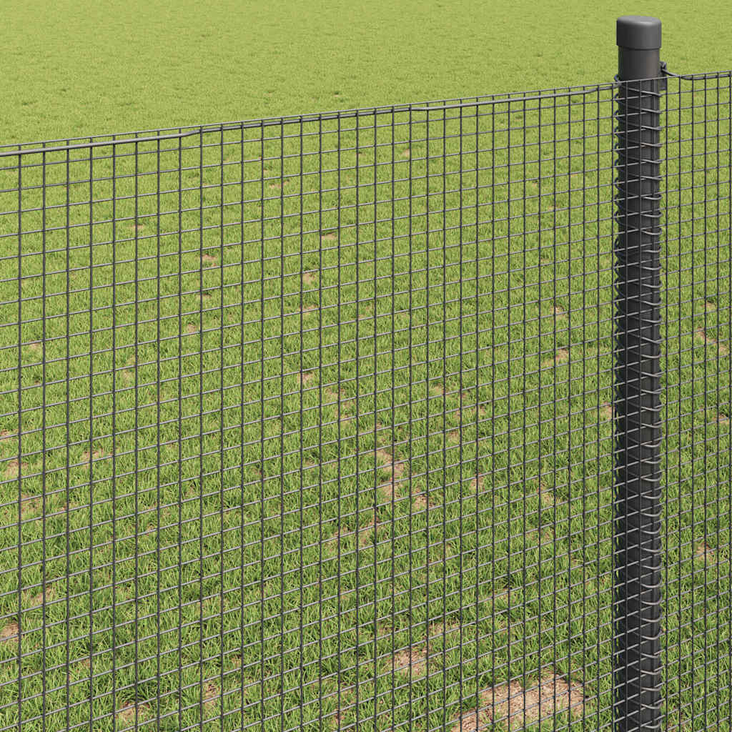 vidaXL Geschweißter Drahtzaun Grau 1.6 x 25 m