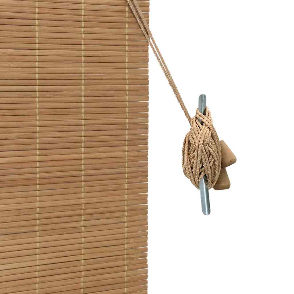 vidaXL Rollo mit Vorhängen Braun 60 x 220 cm Bambus