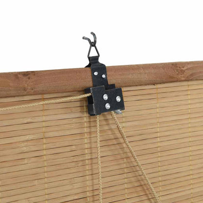 Rollo mit Vorhängen Braun 80 x 160 cm Bambus