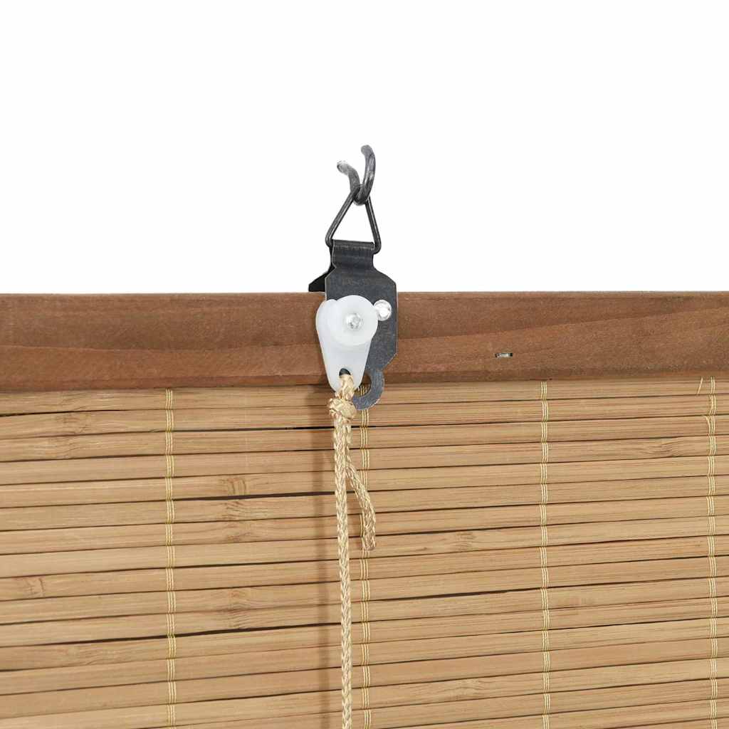 Rollo mit Vorhängen Braun 80 x 220 cm Bambus