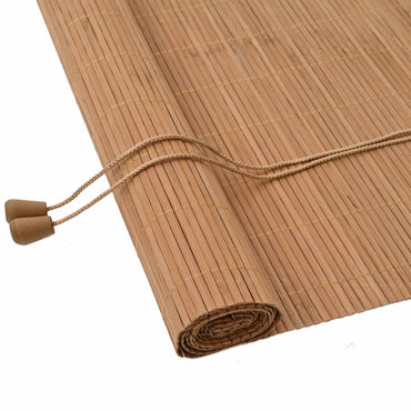 vidaXL Rollo mit Vorhängen Braun 100 x 160 cm Bambus