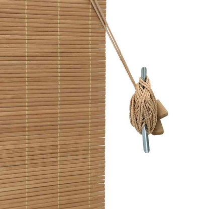 vidaXL Rollo mit Vorhängen Braun 100 x 220 cm Bambus