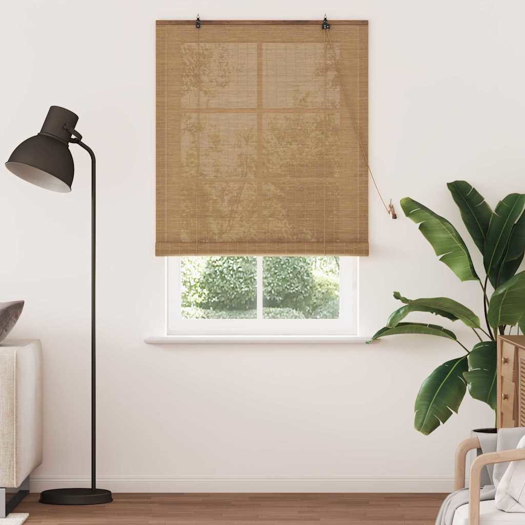 vidaXL Rollo mit Vorhängen Braun 100 x 220 cm Bambus