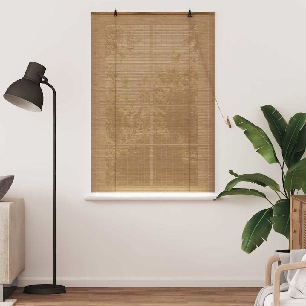 vidaXL Rollo mit Vorhängen Braun 110 x 160 cm Bambus