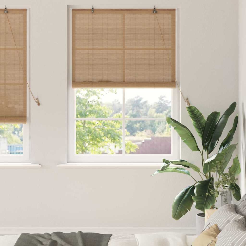 vidaXL Rollo mit Vorhängen Braun 110 x 220 cm Bambus