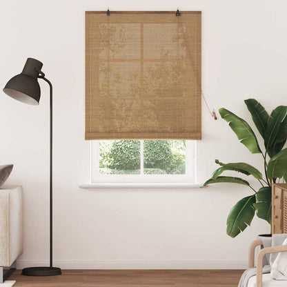 vidaXL Rollo mit Vorhängen Braun 110 x 220 cm Bambus