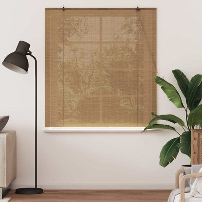 vidaXL Rollo mit Vorhängen Braun 140 x 160 cm Bambus