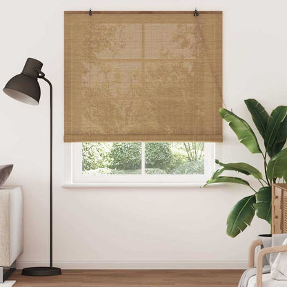 vidaXL Rollo mit Vorhängen Braun 140 x 220 cm Bambus