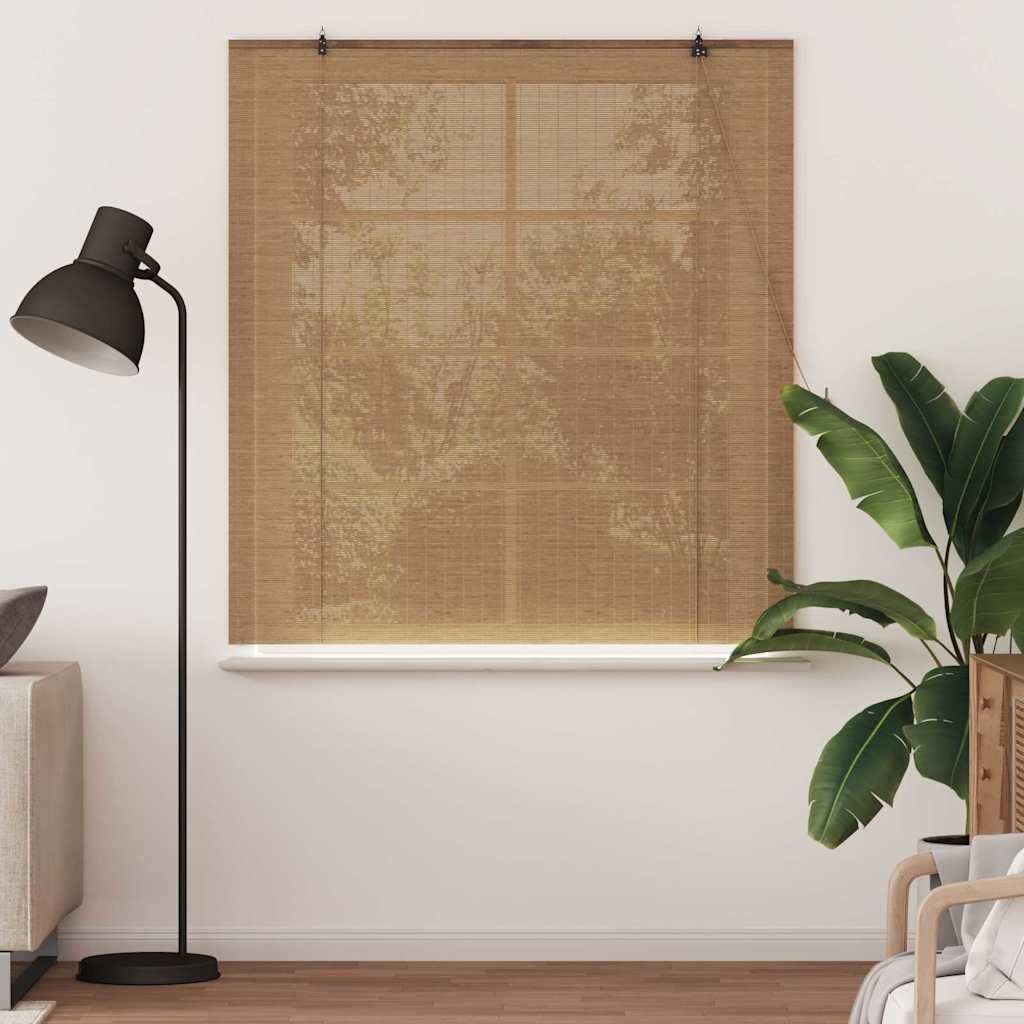 vidaXL Rollo mit Vorhängen Braun 150 x 160 cm Bambus