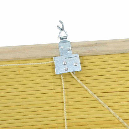 Rollo mit Vorhängen Gelb 60 x 220 cm Bambus