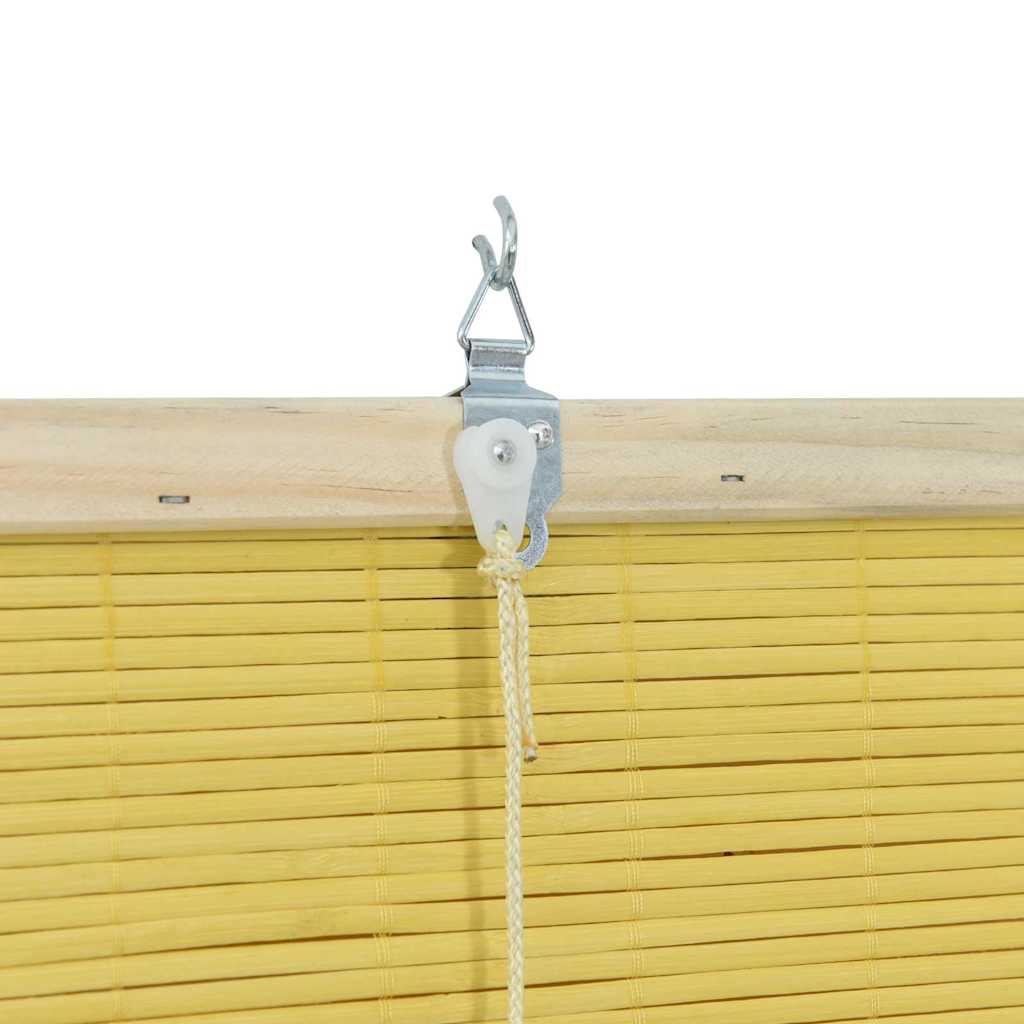 Rollo mit Vorhängen Gelb 60 x 220 cm Bambus