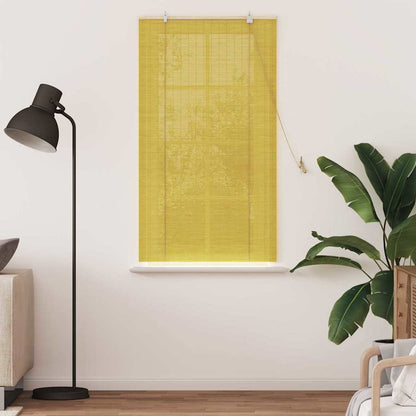 vidaXL Rollo mit Vorhängen Gelb 80 x 160 cm Bambus