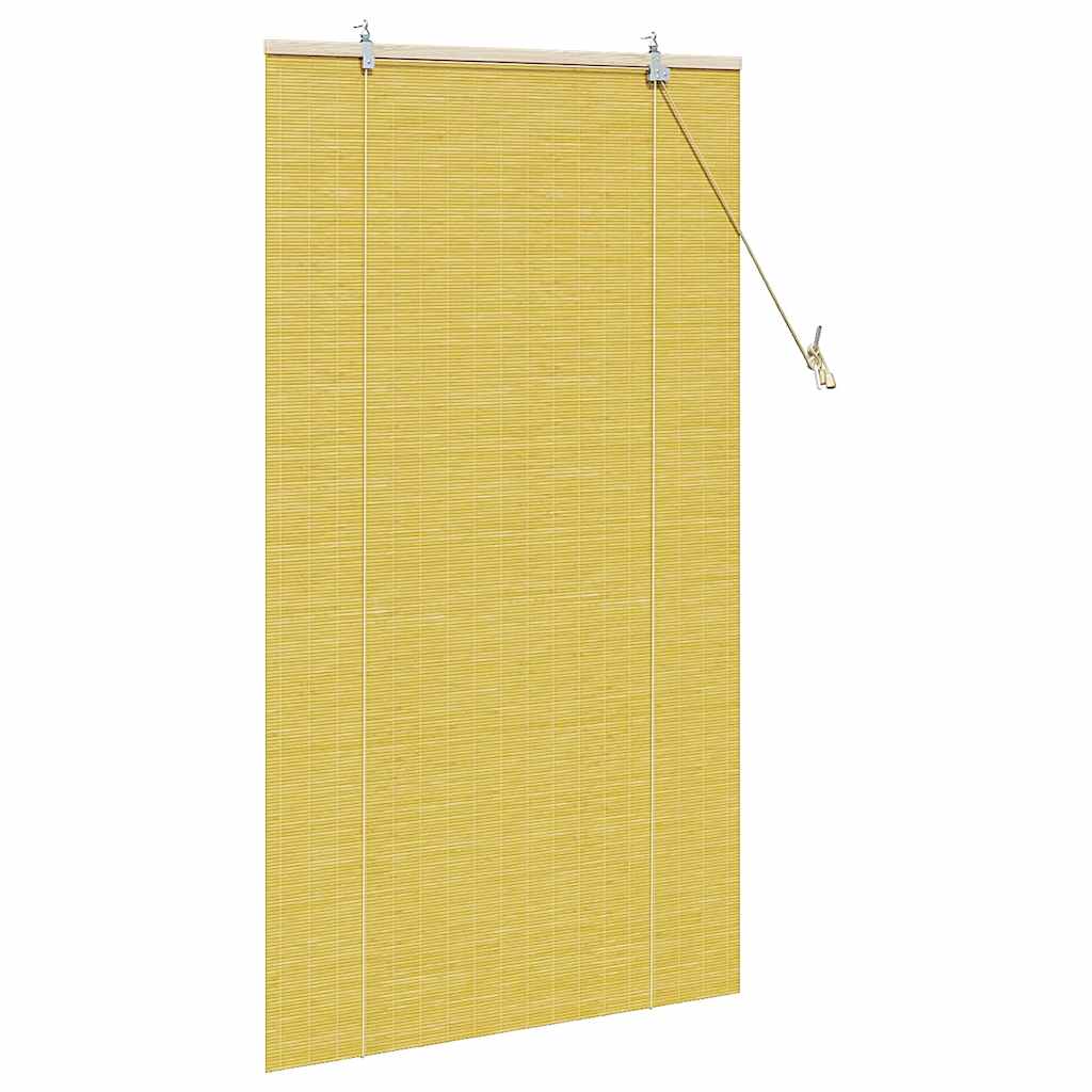 vidaXL Rollo mit Vorhängen Gelb 80 x 160 cm Bambus