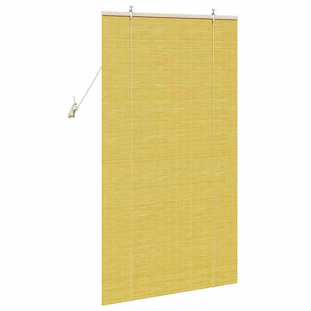 vidaXL Rollo mit Vorhängen Gelb 80 x 160 cm Bambus