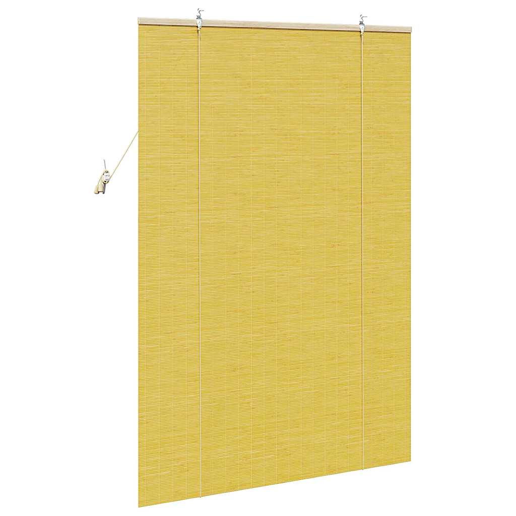 vidaXL Rollo mit Vorhängen Gelb 100 x 160 cm Bambus
