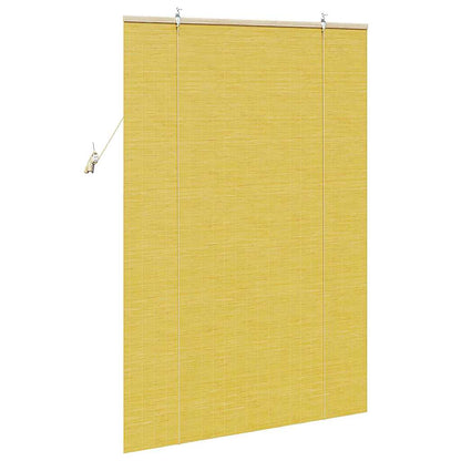 vidaXL Rollo mit Vorhängen Gelb 120 x 160 cm Bambus