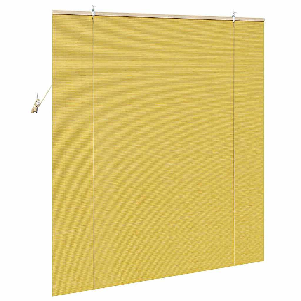 vidaXL Rollo mit Vorhängen Gelb 140 x 160 cm Bambus