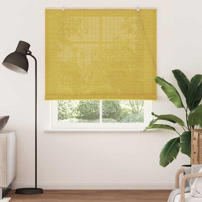 vidaXL Rollo mit Vorhängen Gelb 140 x 220 cm Bambus