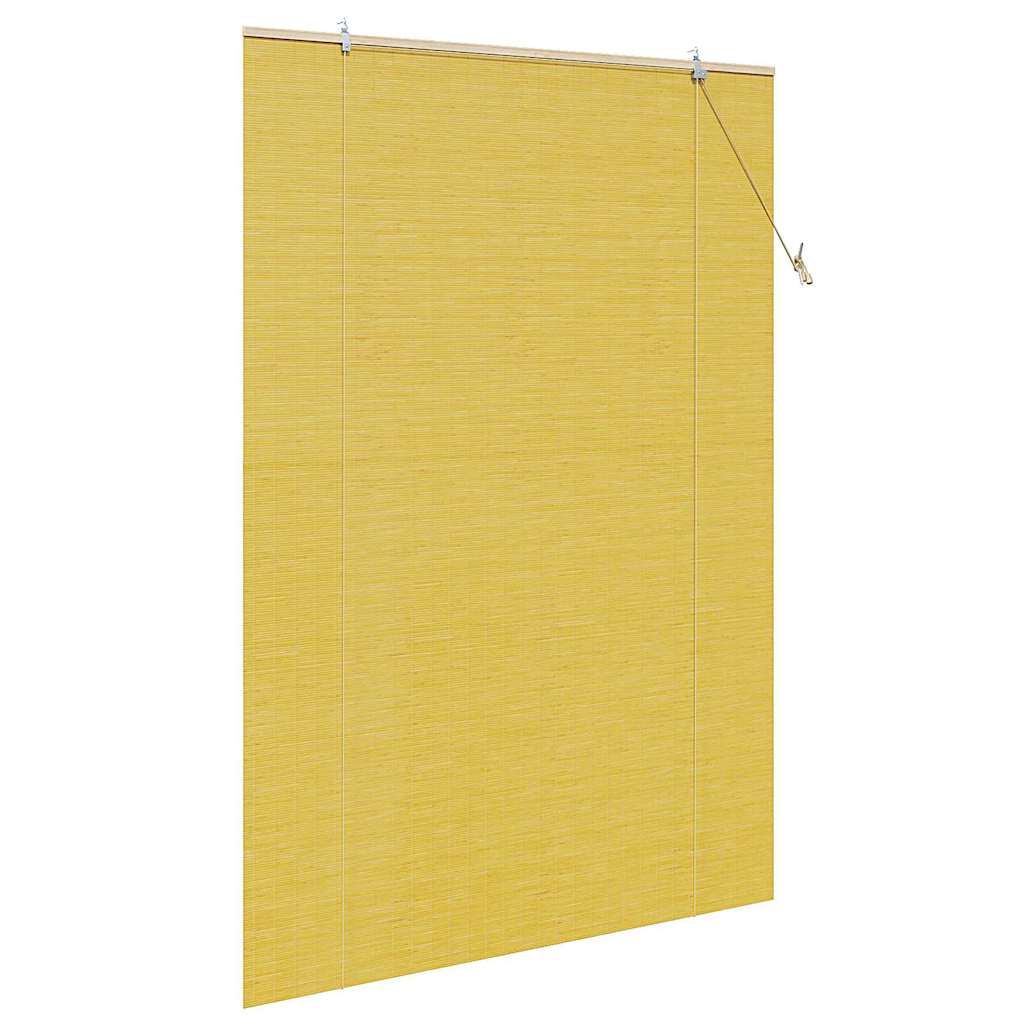 vidaXL Rollo mit Vorhängen Gelb 140 x 220 cm Bambus