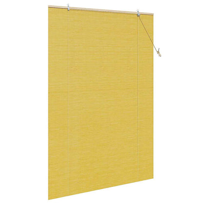 vidaXL Rollo mit Vorhängen Gelb 140 x 220 cm Bambus