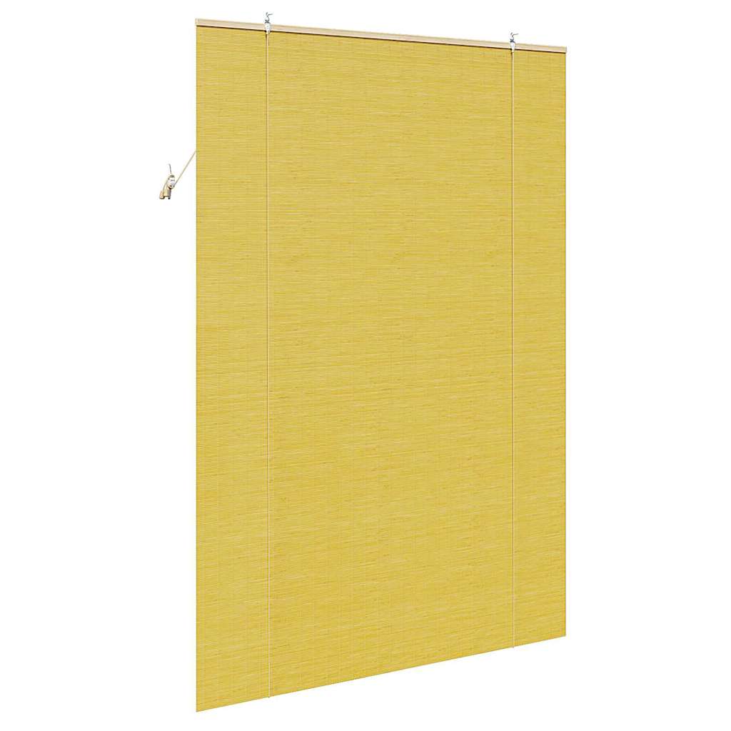 vidaXL Rollo mit Vorhängen Gelb 140 x 220 cm Bambus
