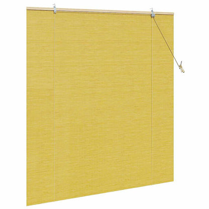 vidaXL Rollo mit Vorhängen Gelb 150 x 160 cm Bambus
