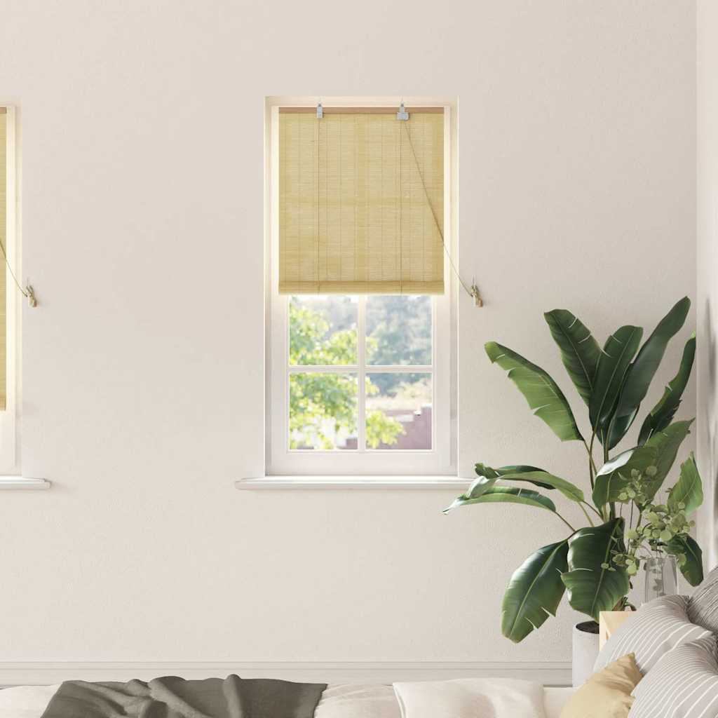 vidaXL Store enrouleur avec rideaux Naturel 60 x 220 cm Bambou